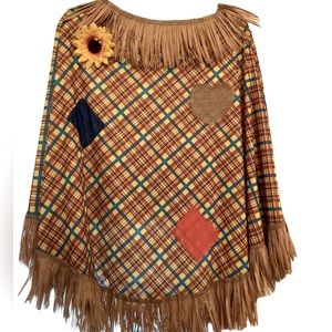 Scarecrow Halloween Poncho Costume (Adult)